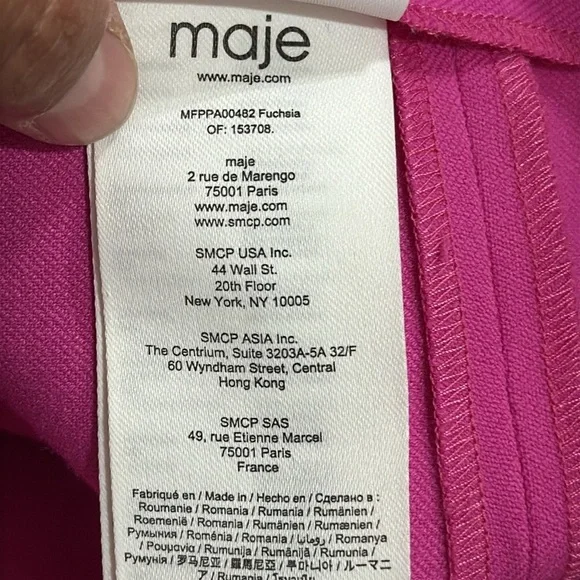 (R1) Maje Women Patricia Wide
Leg Pants Fuchsia Size 34EU/
XS - Picture 10 of 16